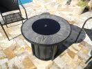 AZ Patio Heaters Faux Wood Tile Top Fire Pit