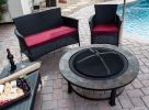 AZ Patio Heaters Wood Burning Fire Pit with Round Slate Table