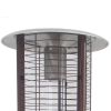 AZ Patio Heaters Round Commercial Glass Cylinder Patio Heater in Hammered Bronze with Clear Tube