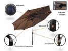 AZ Patio Heaters Solar Market Umbrella with LED Lights in Tan