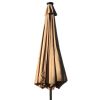 AZ Patio Heaters Solar Market Umbrella with LED Lights in Tan with Base