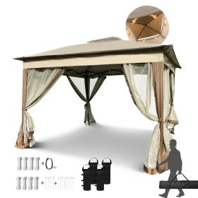 Outdoor 11x 11Ft Pop Up Gazebo Canopy With Removable Zipper Netting,2-Tier Soft Top Event Tent
