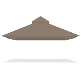 12X10ft 2T Waterproof Finial Classic Gazebo Top Tan