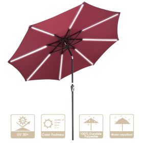 9ft Alu 8LED Strip Umbrella Terra