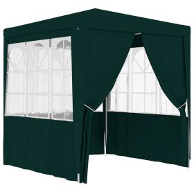 Professional Party Tent with Side Walls 8.2'x8.2' Green 0.3 oz/ftÂ²