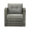 Single sofa-gray rattan smoky gray cushion