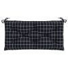 Garden Bench Cushions 2pcs Black Check Pattern 39.4"x19.7"x2.8" Fabric