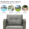 Single sofa-gray rattan smoky gray cushion