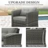 Single sofa-gray rattan smoky gray cushion