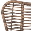 TOPMAX Outdoor Patio 5-Piece Rattan Conversation Set, PE Wicker Arm Chairs with Stools and Tempered Glass Tea Table for Balcony, Natural Rattan+Dark G