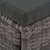 4 Piece Patio Lounge Set with Cushions Poly Rattan Gray